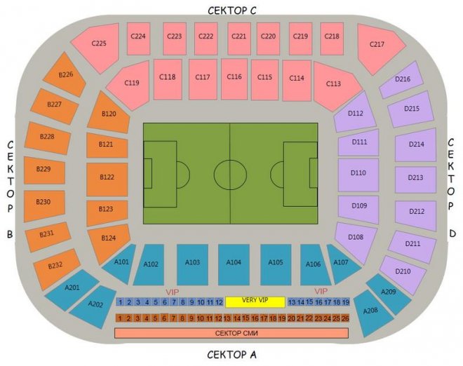Схема стадиона «Нижний Новгород»